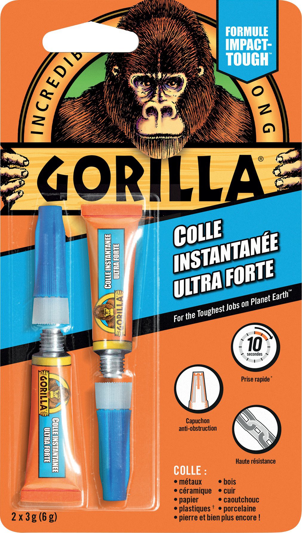 GORILLA GLUE Colle Instantanée Ultra Forte Gorilla 2 Tubes 3g pas cher 